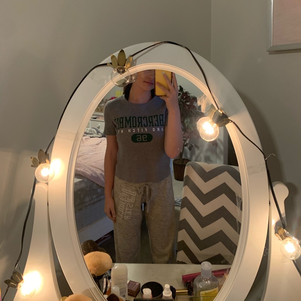 A&f varisty crop top.